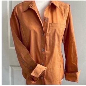 Free People Orange Button Down
Shirt Size XS